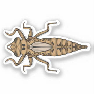 Dragonfly Nymph Vektorgrafik Aufkleber