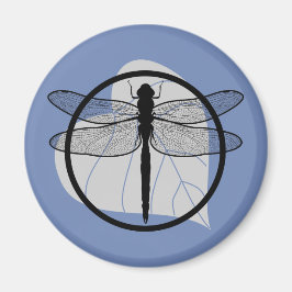 Dragonfly on Leaf Zeichnend - Wildlife Circle Seri Magnet