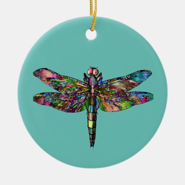 DRAGONFLY ORNANAMENT KERAMIK ORNAMENT (Vorne)