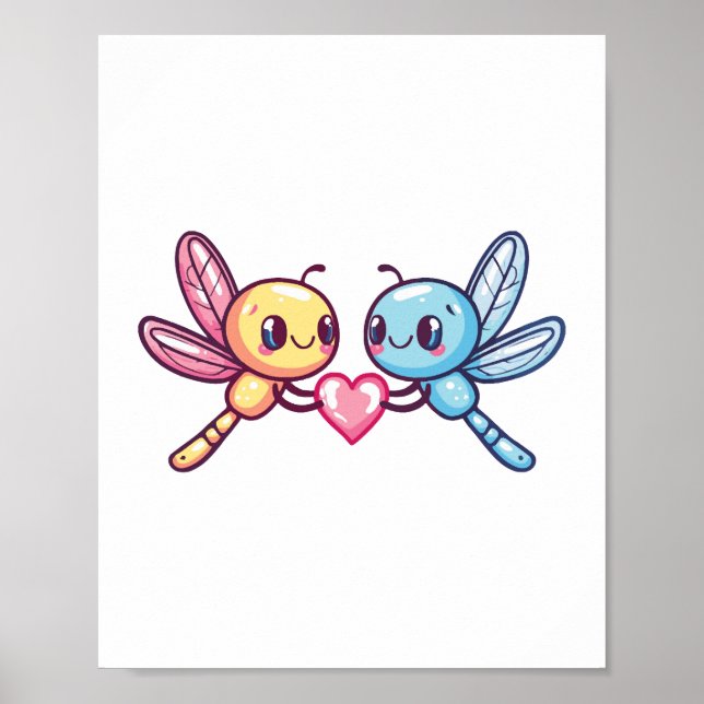 Dragonfly-Paar Liebe in Liebe Poster (Vorne)