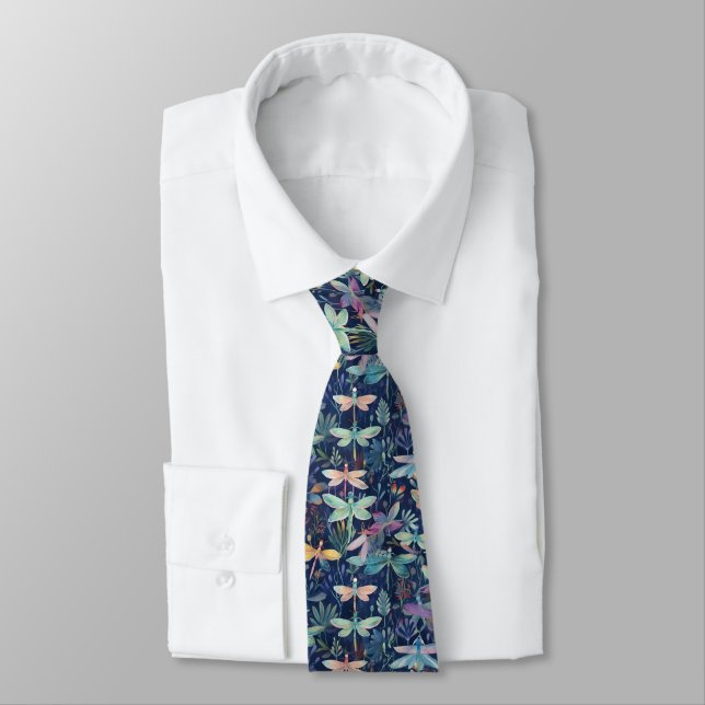 Dragonfly Pattern Necktie Krawatte (Gebunden)