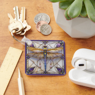 Dragonfly Pearls Amethyst Gold Mutter von Pearl Schlüsselanhänger