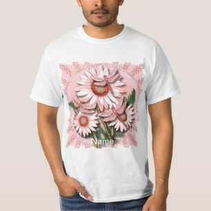 Dragonfly Pink Daisies Blume T-Shirt