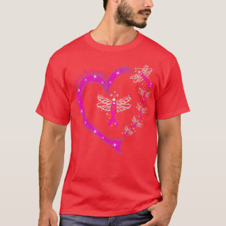 Dragonfly Pink Ribbon Brustkrebs-Bewusstseinswarr T-Shirt