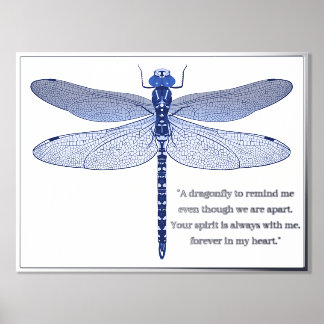 Dragonfly Print mit Foulkatzifferplakat Foliendrucke