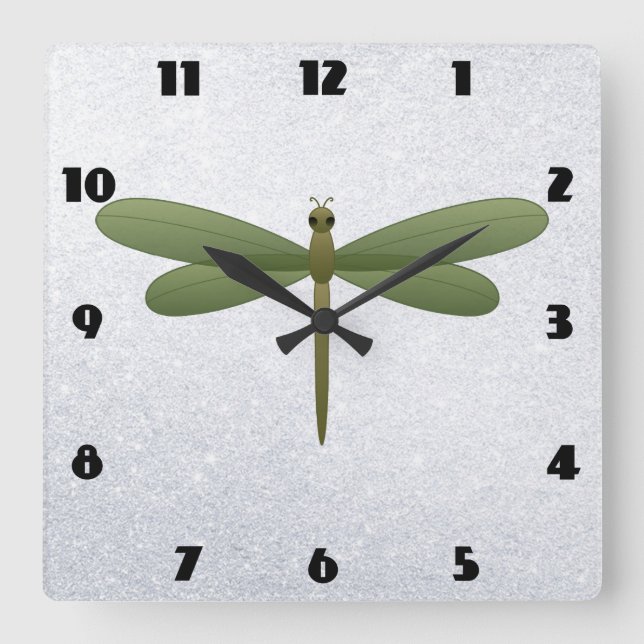 DRAGONFLY QUADRATISCHE WANDUHR (Vorderseite)