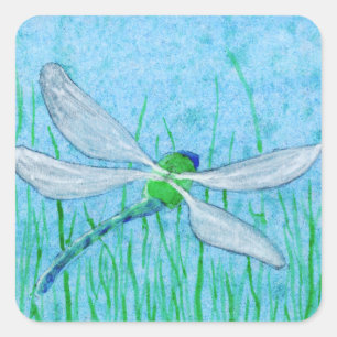 Dragonfly Quadratischer Aufkleber