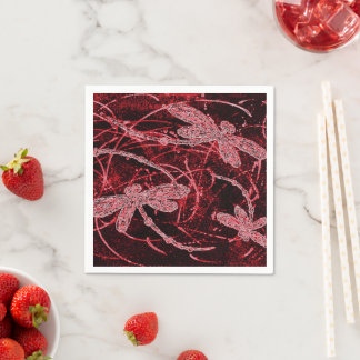 Dragonfly Red Haze Serviette