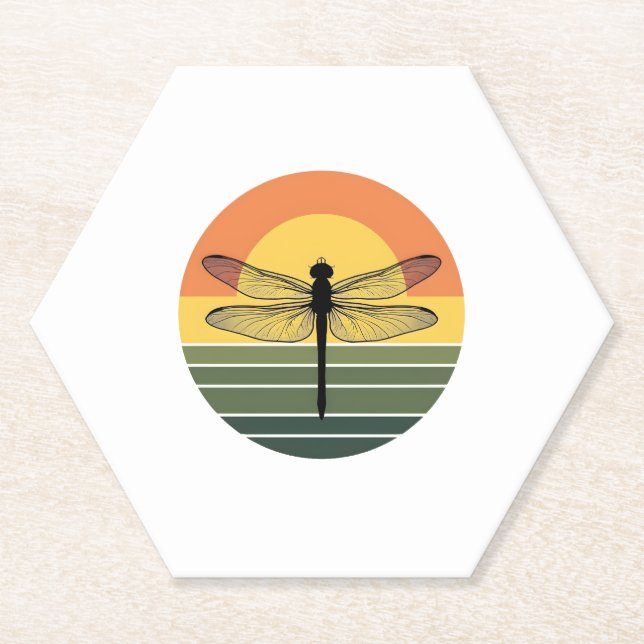 Dragonfly Retro (2) Untersetzer (Vorderseite)