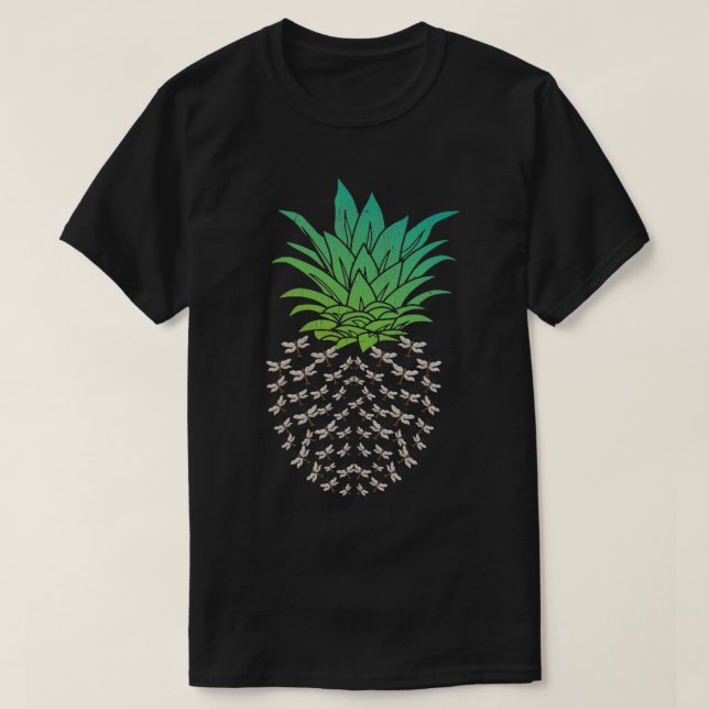 Dragonfly Retro Ananas T-Shirt (Design vorne)