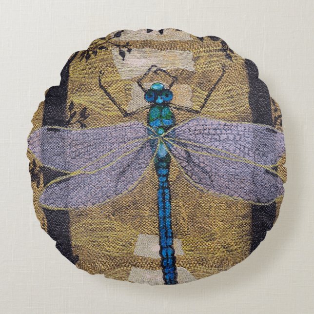 Dragonfly reversibel rundes kissen (Vorderseite)
