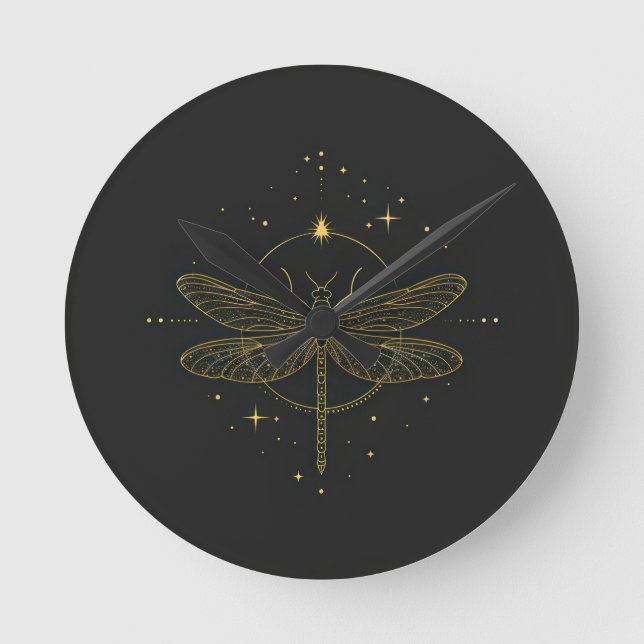 Dragonfly Runde Wanduhr (Vorderseite)