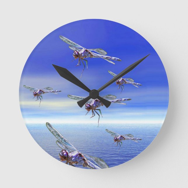 Dragonfly Runde Wanduhr (Vorderseite)