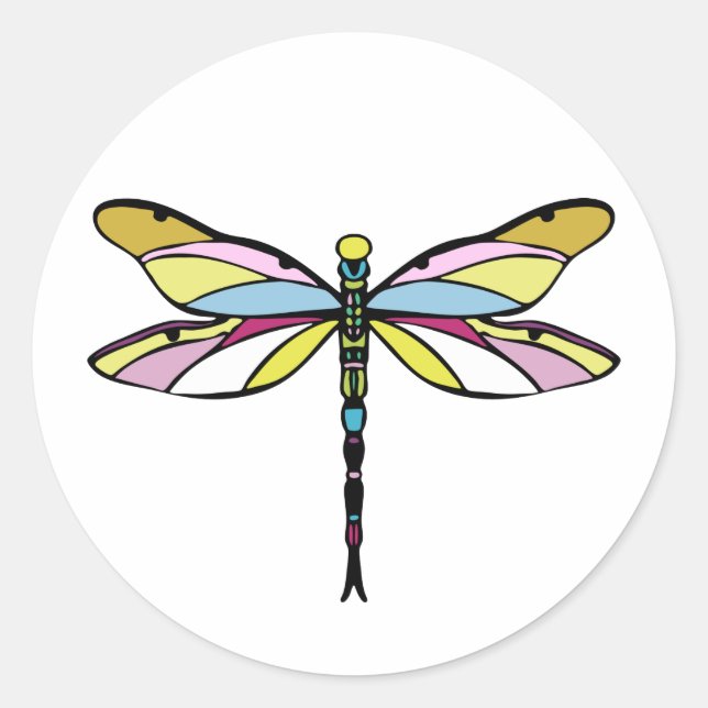 Dragonfly Runder Aufkleber (Vorderseite)