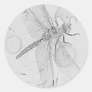 Dragonfly Runder Aufkleber