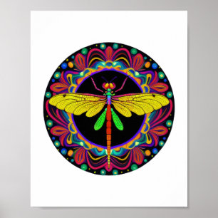 Dragonfly Schöne, bunt und verziert Poster
