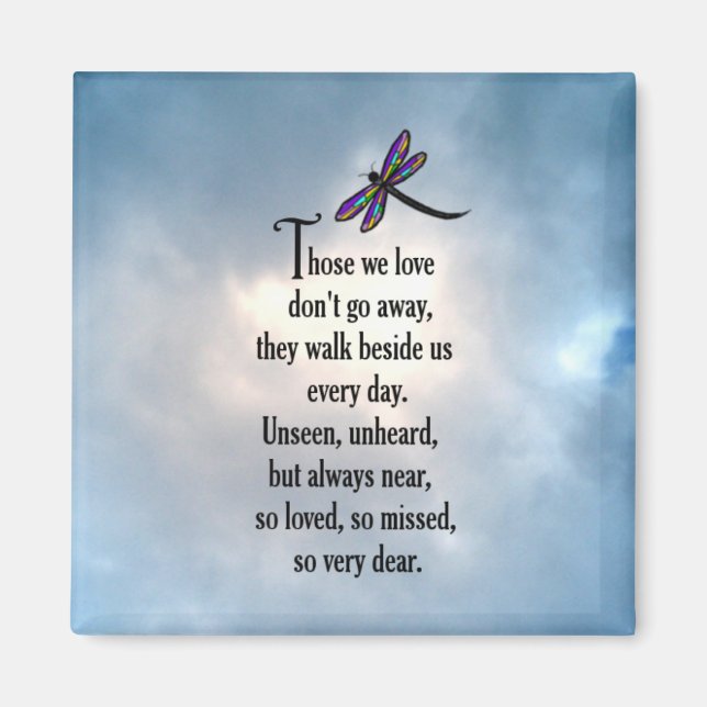 Dragonfly "So Loved" Gedicht Magnet (Vorne)