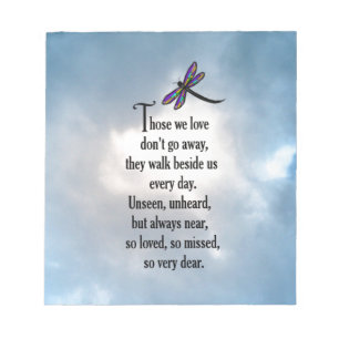 Dragonfly "So Loved" Gedicht Notizblock