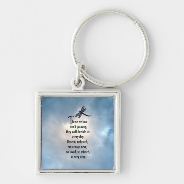 Dragonfly "So Loved" Gedicht Schlüsselanhänger (Vorne)