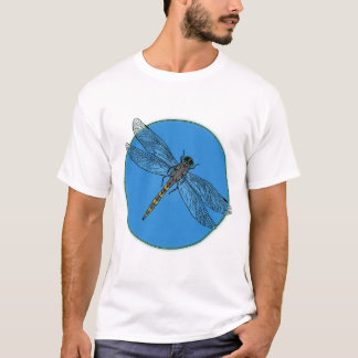 Dragonfly Sommer – Hellblauer Kreis Kunst T-Shirt