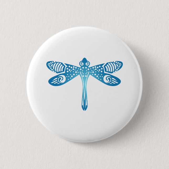 Dragonfly-Stamm Tattoo Geschenk Idee Button (Vorderseite)