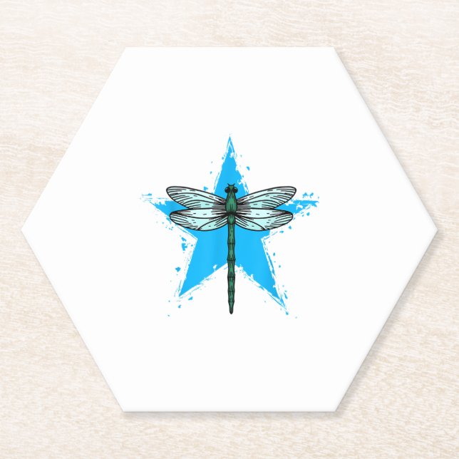 Dragonfly Star Design Insect Love Lover Dragonflie Untersetzer (Vorderseite)