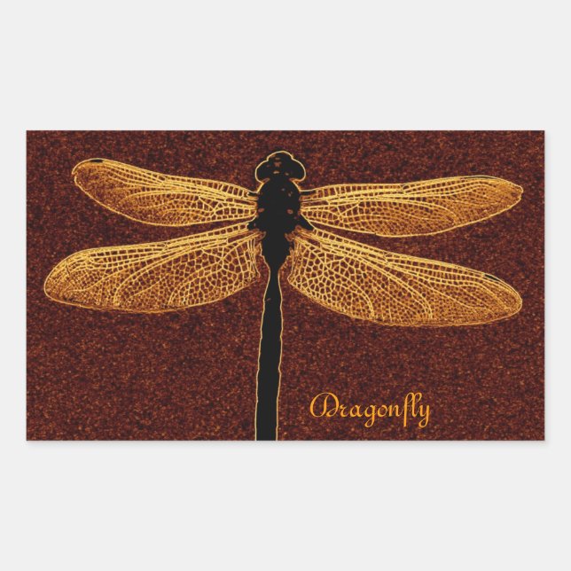 Dragonfly-Sticker Rechteckiger Aufkleber (Vorderseite)