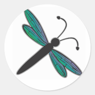 Dragonfly-Sticker Runder Aufkleber