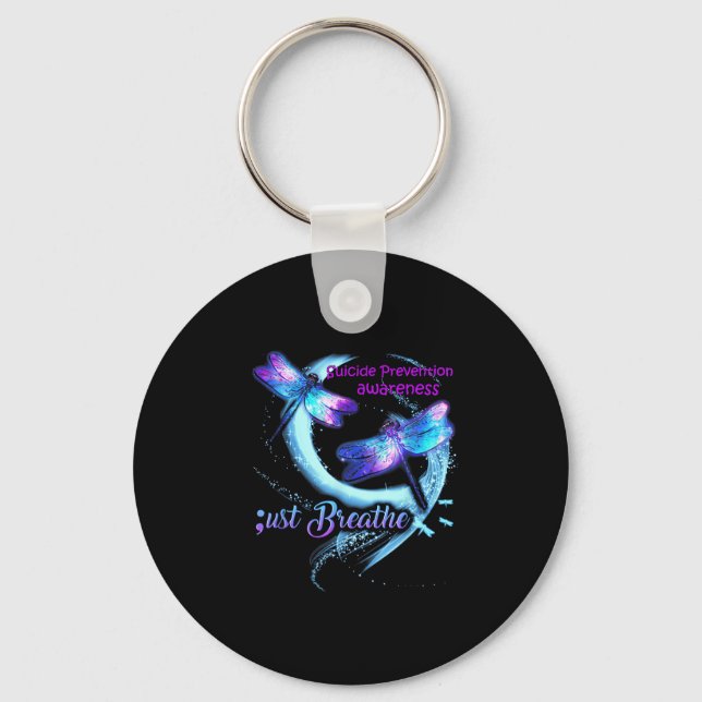 Dragonfly Suicide Awareness Warrior Sem Schlüsselanhänger (Vorderseite)