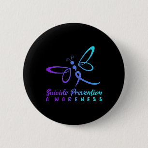 Dragonfly Suizidprävention Bewusstsein rosa und di Button