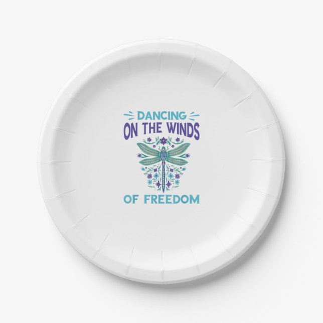 Dragonfly tanzt auf dem Winde Dragonfly Liebt Dr. Pappteller (Vorderseite)