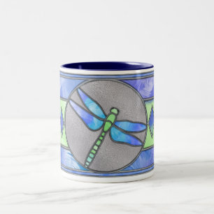 Dragonfly-Tasse aus verkettetem Glas Zweifarbige Tasse