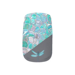 Dragonfly Teal Minx Nail Art Nagelkunst