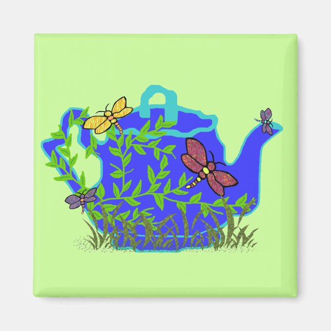 Dragonfly-Teapot-Magnet Magnet (Vorne)