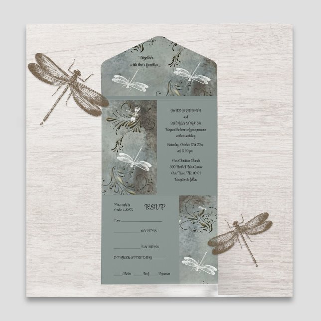 Dragonfly träumt alles in einer Hochzeitsfeier All In One Einladung (Von Creator hochgeladen)