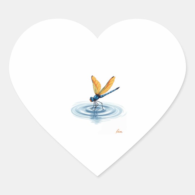 Dragonfly Tshirt Women Men Kids Insect Darner Skim Herz-Aufkleber (Vorderseite)