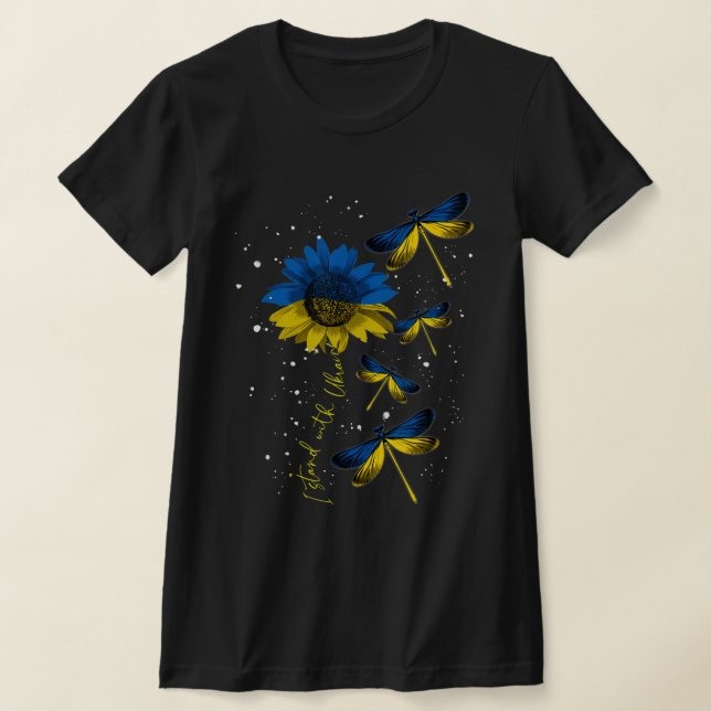 Dragonfly Ukraine Sonnenblume Ukraine Flaggenstand T-Shirt (Ablage )