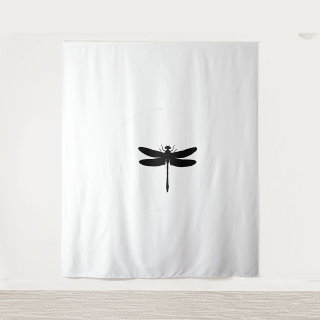 Dragonfly und Moon TSHIRT Wandteppich (Vorderseite)