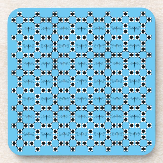 Dragonfly - Untersetzer aus blauem hartem Kunststo (Vorderseite)