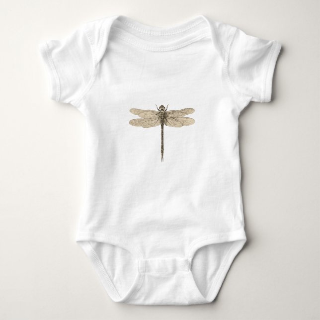 Dragonfly Vintag Antike klassische Natur Baby Strampler (Vorderseite)