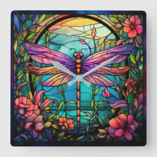Dragonfly Wall Clock Quadratische Wanduhr