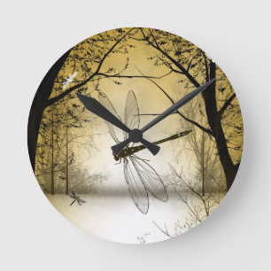 Dragonfly Wall Clock Runde Wanduhr