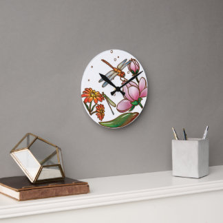 Dragonfly Wall Clock Runde Wanduhr