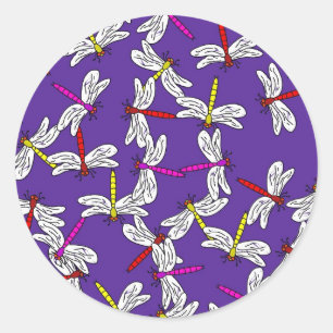 Dragonfly Wallpaper Runder Aufkleber