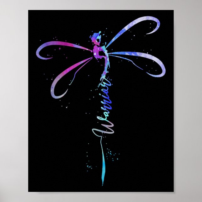 Dragonfly Warrior Semicolon Suicide Prevention Awa Poster (Vorne)