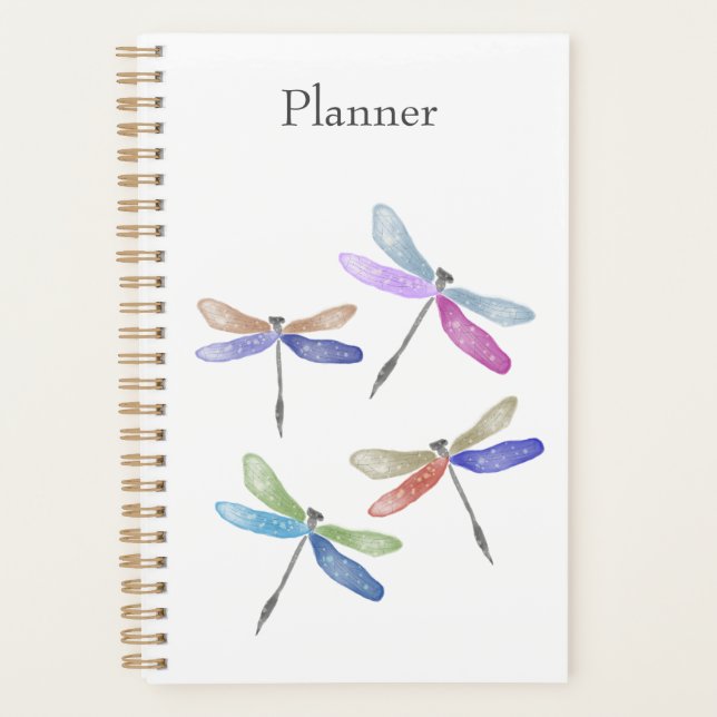 Dragonfly Watercolor Annual Planner  Planer (Vorderseite)
