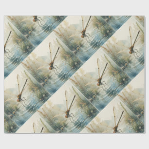 Dragonfly Watercolor Style Lake Geschenkpapier