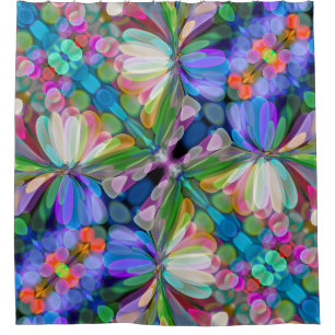 Dragonfly Wildblume Garden Abstrakt Duschvorhang