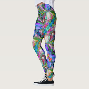 Dragonfly Wildblume Garden Abstrakt Leggings