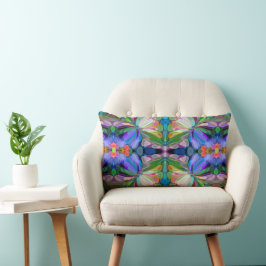 Dragonfly Wildblume Garden Abstrakt Lendenkissen
